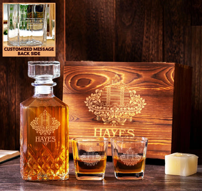 HAYES SDT2 Personalised Decanter Set, Premium Gift Set 5