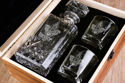 BISHOP SDT2 Personalised Decanter Set, Premium Gift Set 5