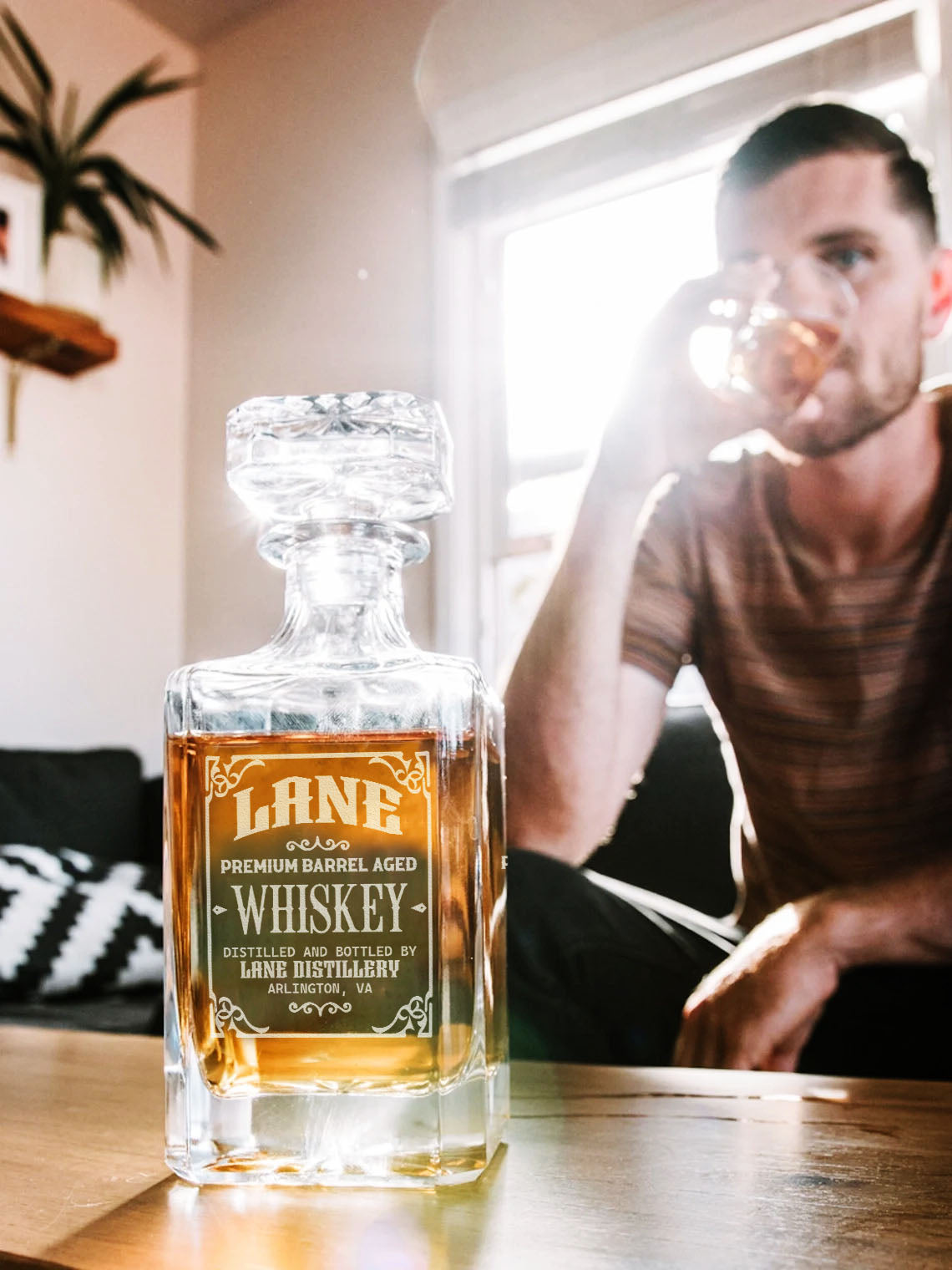 LANE F01 Personalized Whiskey Decanter Set 6